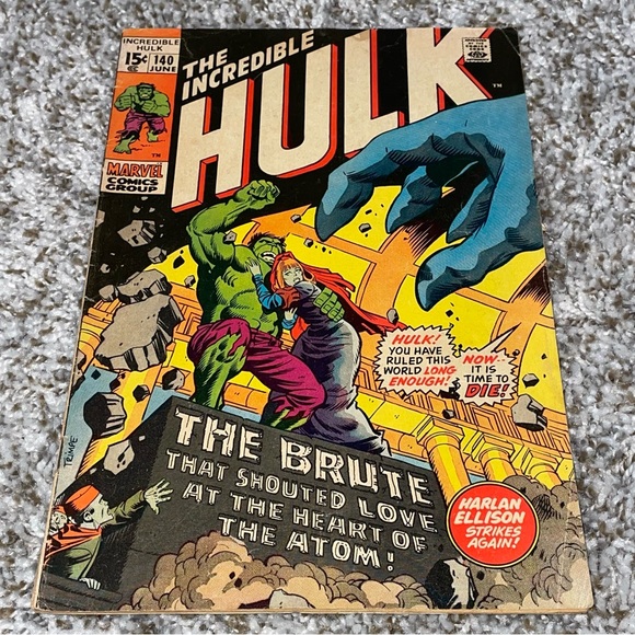 VINTAGE 1971 MARVEL THE INCREDIBLE HULK 1st App Jarella Bronze Age Comic #140 - Picture 2 of 9